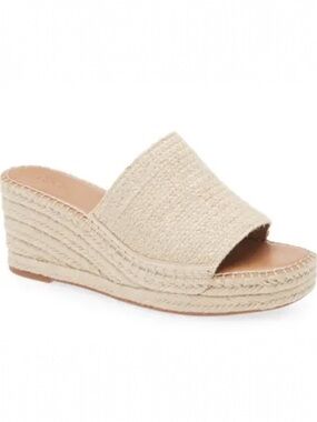 Nordstrom Rack Claire Jute Wedge Slide Sandal Women's Tan Size US9M EU40